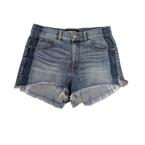Express Micro Mini Denim Shorts 4 Shortie High Rise 90s Y2K Grunge Blue Jean sk2